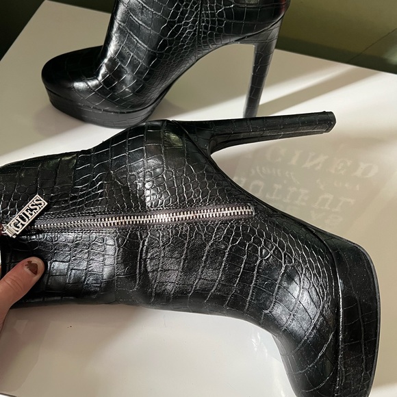 GUESS Dejah Platform Dress Boot Womens black faux leather - Picture 4 of 6